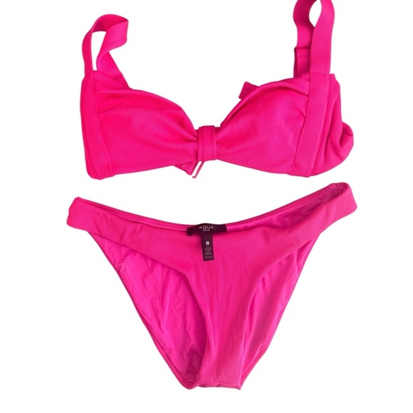 Aqua Pop Pink Sunset Boulevard Bikini Top Size Medium and Bottom Size Small - Picture 5 of 8